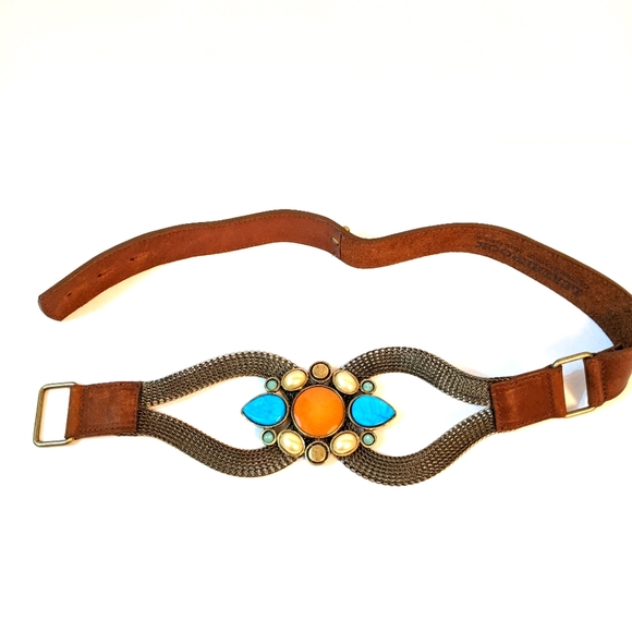 •LEATHER ROCK•Sedona Exquisite Stone Belt - Picture 3 of 8